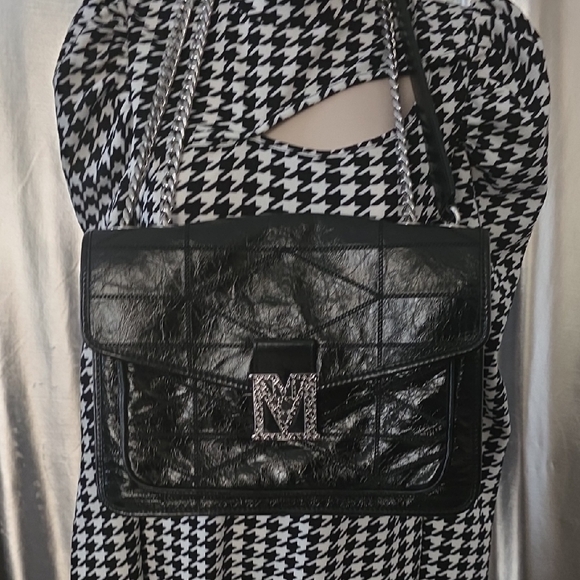 MCM Handbags - MCM Black Croc-Embossed Shoulder Bag